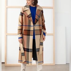 & Other Stories, Women’s Plaid Coat, Size 10